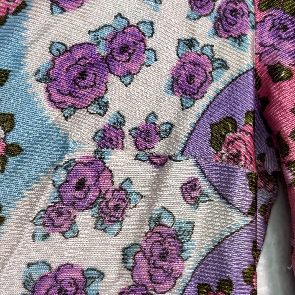 Vintage Stockton Shirt Womens Retro Floral Disco Button Up Blouse 70s 80s S/M - Picture 9 of 13